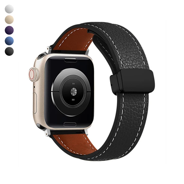 Apple Watch 38-40-41 mm Uyumlu KR414 Daks Seri Deri Kordon ürün görseli 1