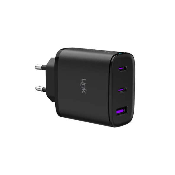 LinkTech C317 45W PD 3.0 QC4.0 2X PD+USB Şarj Adaptörü - Resim 3