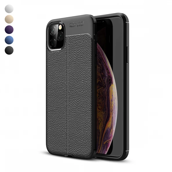 iPhone 11 Pro Kılıf Focus Deri Desen Silikon Arka Kapak ürün görseli 1