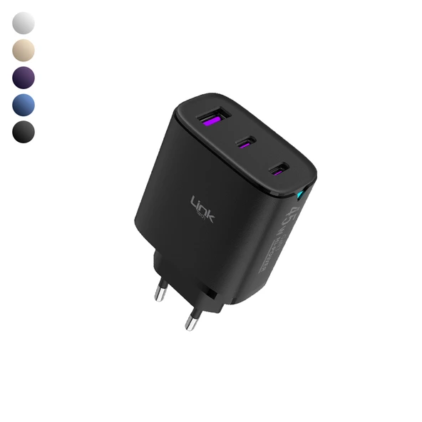 LinkTech C317 45W PD 3.0 QC4.0 2X PD+USB Şarj Adaptörü ürün görseli 1