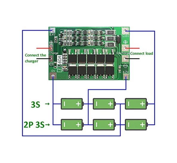 3S 60A Bms Devresi (Balanslı) - Resim 2