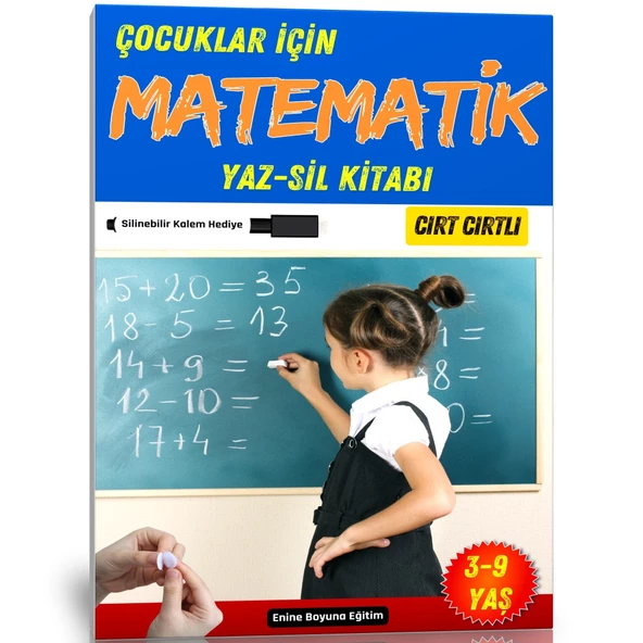 Çocuklar İçin Matematik YAZ-SİL Kitabı (Cırt Cırtlı) ürün görseli 1