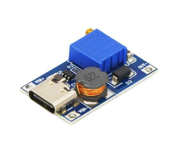 Mt3608 2a Dc-dc Voltaj Yükseltici Güç Modülü Type-c Soketli ürün görseli 1