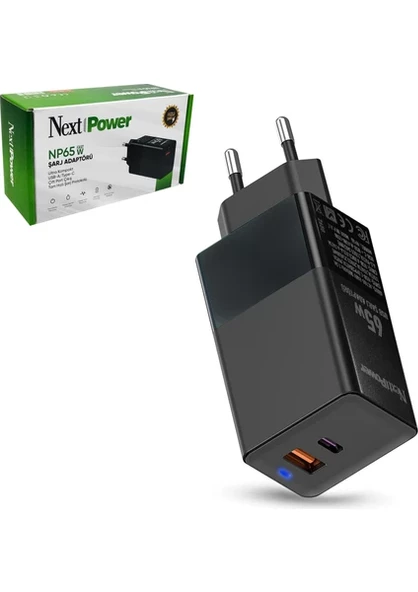 Hızlı Şarj Aleti Başlık USB Type-C 65W Nextpower Np-65 ürün görseli 1