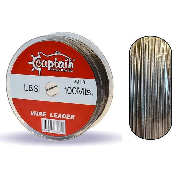 Captain 2910 Çelik Tel 100mt 80lbs Steel Wire Leader ürün görseli 1