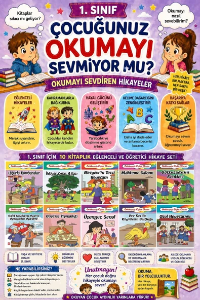 1.Sınıf Okumayı Sevdiren 10 lu Hikaye Seti 3 ürün görseli 1