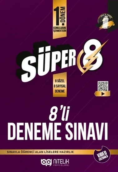 Nitelik 8. Sınıf LGS 1. Dönem 8 'li Deneme Sınavı Yeni ürün görseli 1