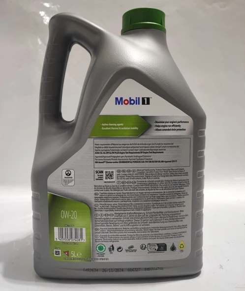 PTTAVM: Mobil 1 Esp X2 0W-20 Motor Yağı 5 Litre