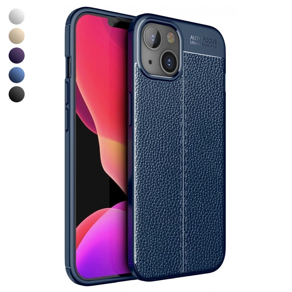 iPhone 13 Kılıf Focus Deri Desen Silikon Arka Kapak ürün görseli 1
