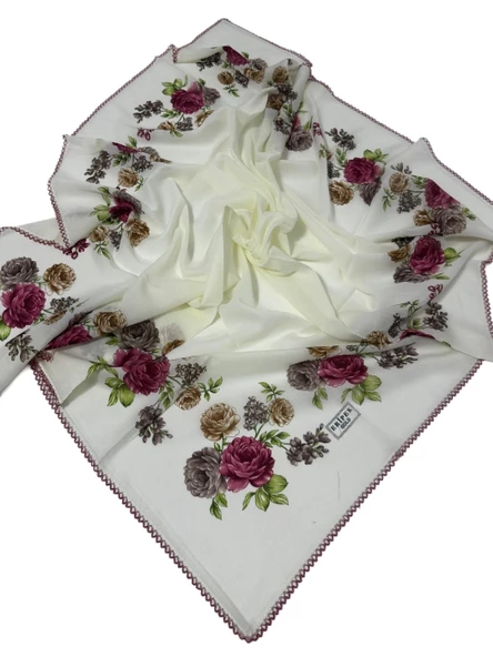 Eripek Oyalı Pamuk Yazma - 90 x 90 - Resim 8