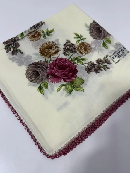 Eripek Oyalı Pamuk Yazma - 90 x 90 - Resim 7