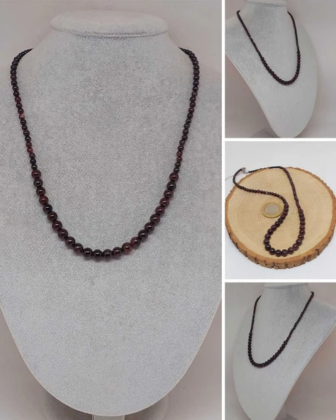 Galaksi Serisi Lal (Granat Garnet) Taşı Tasarım Kolye ürün görseli 1