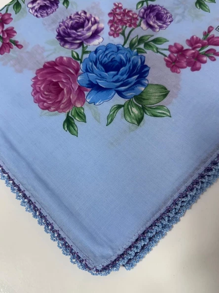 Eripek Oyalı Pamuk Yazma - 90 x 90 - Resim 4