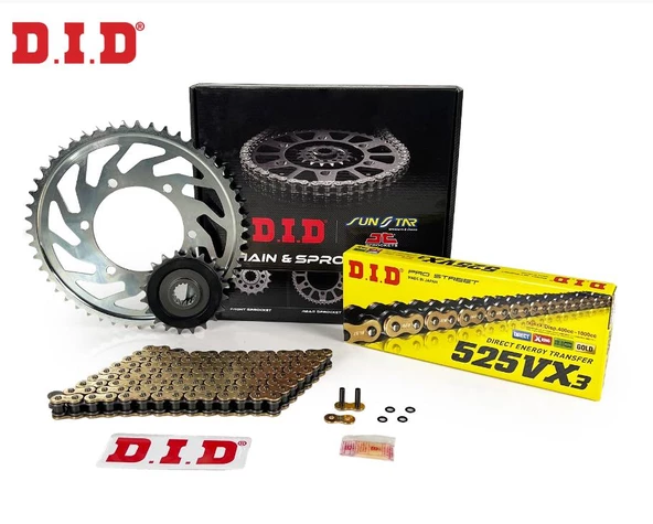 Did-Sunstar 2023-2024 Suzuki GSX 8S Uyumlu Zincir Dişli Set Gold (Sarı) Renk ürün görseli 1