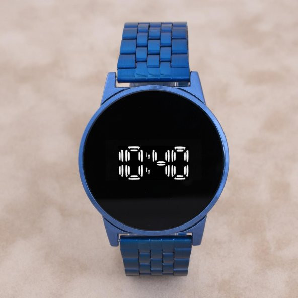 Lacivert Çelik Kordonlu Dokunmatik Led Unisex Kol Saati ST-303920 ürün görseli 1