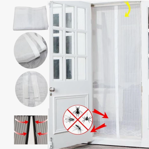 Kapı Sinekliği 2 Adet 60cmx210cm Mıknatıslı Manyetik Sineklik Tülü Kolay Montaj Perde ürün görseli 1