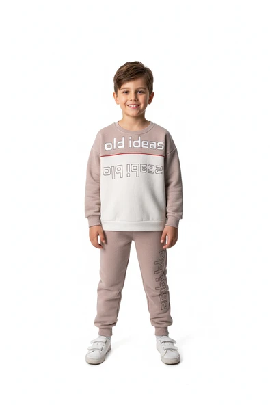 3iplik İçi Polarlı Baskılı Erkek Çocuk Eşofman MNK415170 ürün görseli 1