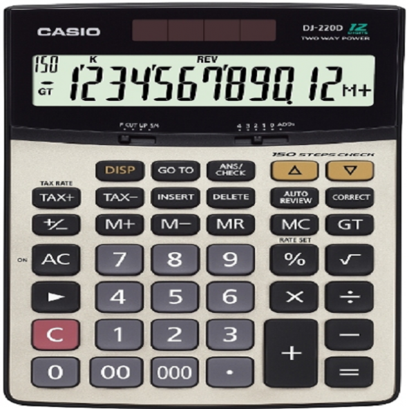Casio Hesap Makinesi Masa Üstü 12 Hane Check Control DJ-220D Plus ürün görseli 1