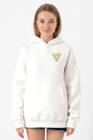 Dark Tannhaus Logo Beyaz Kadın 3ip Kapşonlu Sweatshirt ürün görseli 1