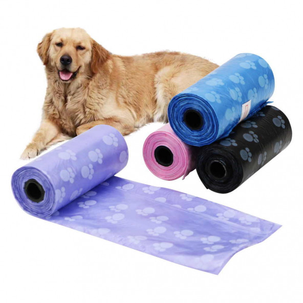 Evcil kedi & Köpek (4'lü Toplam 60 ADET Dışkı Poşeti) ürün görseli 1