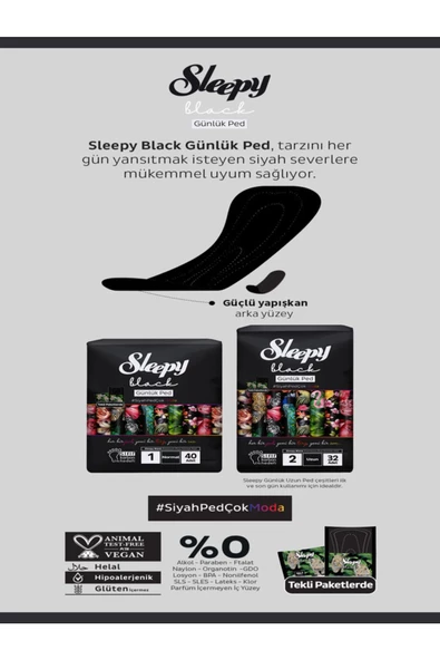 Sleepy Black Premium Plus Günlük Ped Normal 40'lı - Resim 3