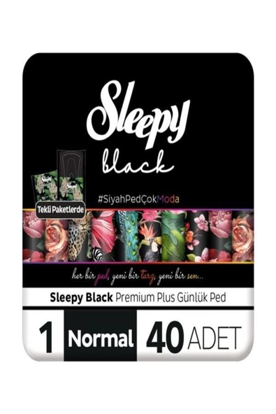 Sleepy Black Premium Plus Günlük Ped Normal 40'lı ürün görseli 1