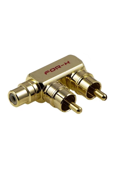 For-X Çevirici Jack Birleştirici Rca 2 Erkek 1 Dişi Metal Gold Xy-54t ürün görseli 1