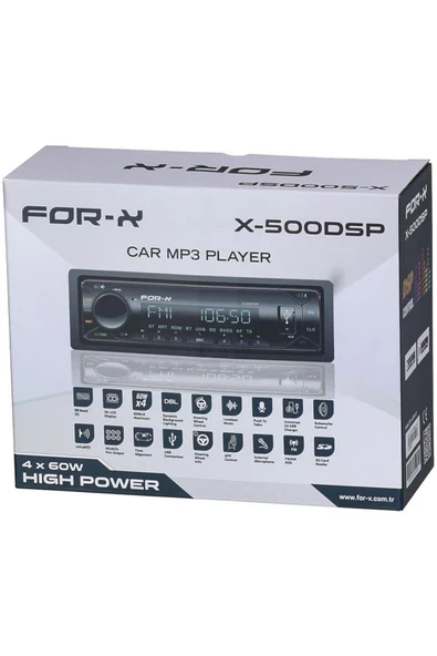 For-X X-500DSP V2-DSP İşlemcili Oto Teyp 2 Anfi Çıkışlı USB BT 4X60W Güç Çıkışı ürün görseli 1