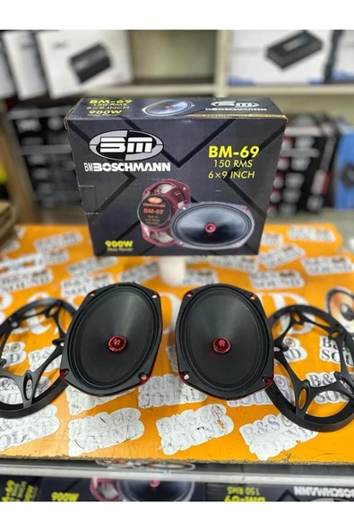 Boschmann 900 WAT 150 RMS OVAL MİDRANGE KIRMIZI MERMİ GÖBEK KAPAKLI ürün görseli 1