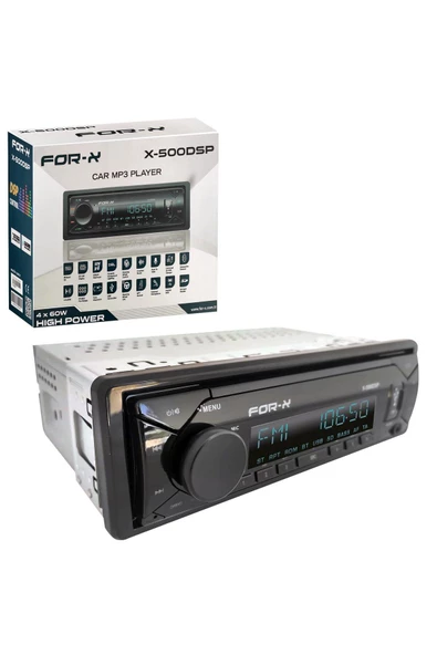 FOR-X X-500DSP V2 OTO TEYP 4X60W BT/2XUSB/SD/FM/AUX MOBİL APLİKASYON ürün görseli 1