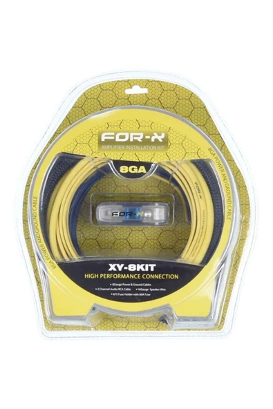 For-X 8 Ga Profesyonel Seri Kaliteli Oto Amfi Kablo Seti Xy-8kıt ürün görseli 1