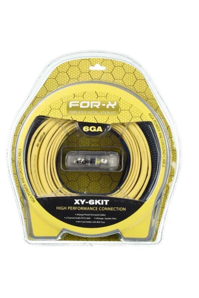 For-X 6 Ga Profesyonel Seri Kalın Oto Amfi Kablo Seti Xy-6kıt ürün görseli 1