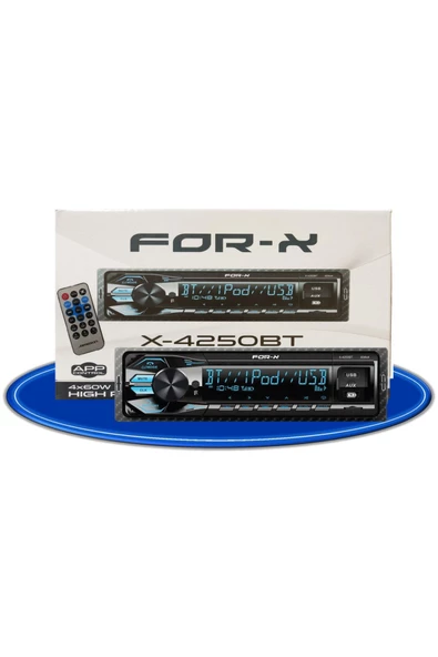 For-X X-4250bt Çift Usb Charge/bluetooth/aux/hafıza Kartı/lcd Ekran Çift Anfi Çıkışlı/4x60watt Oto Teyp ürün görseli 1