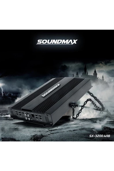 Soundmax Sx-3200.4ab 4000w 4 Kanal Oto Amfi Profesyonel 4x80 Bas Kontrol Aparatlı ürün görseli 1