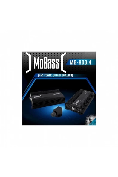 MOBASS Mb-800.4 Kanal 4x80 Rms Oto Anfi Bass Kontrollü ürün görseli 1