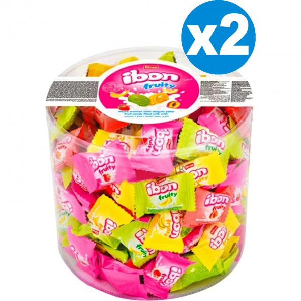 Elvan İbon Fruity Meyve Aromalı Sütlü Dolgulu Sert Şekerleme 1 kg x 2li ürün görseli 1