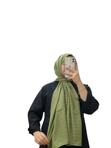 JAKARLI MİDYE DESENLİ ŞAL 1027 - Resim 12
