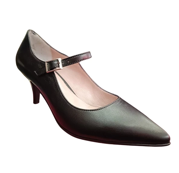 Solmaz GP LK011 Siyah Hakiki Deri Stiletto ürün görseli 1