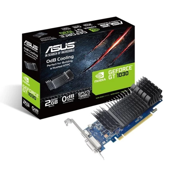 ASUS GEFORCE GT 1030 2GB GDDR5 LOW PROFILE BRACKET 64BIT DVI HDMI EKRAN KARTI ürün görseli 1