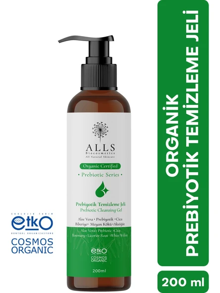 Alls Biocosmetics Organik Prebiyotik Temizleme Jeli 200 ml ürün görseli 1