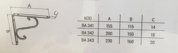 FLORE Ferforje Raf Altı NO:2 SİYAH 1 ADET - Resim 2