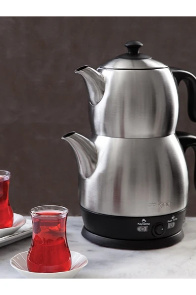King P-315 Lea Inox 2200 W Çelik Demlikli Çay Makinesi ürün görseli 1