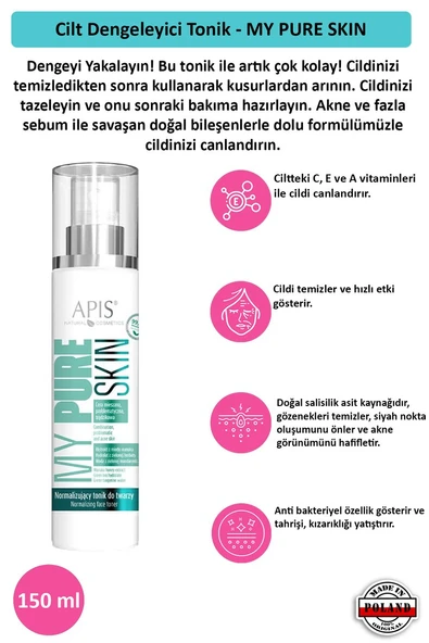 Cilt Dengeleyici Tonik - MY PURE SKIN - 150 Ml ürün görseli 1