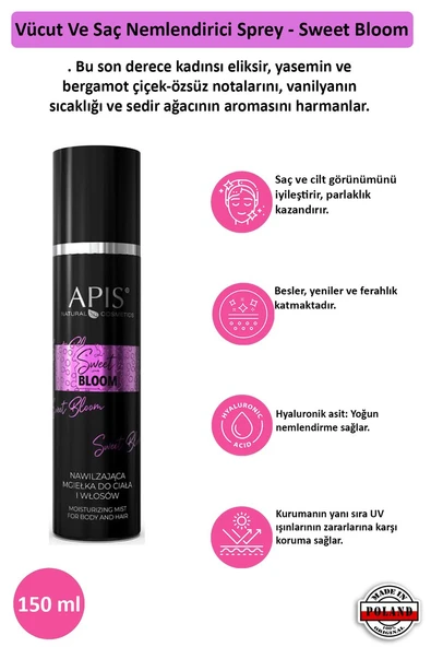 Vücut Ve Saç Nemlendirici Sprey - Sweet Bloom - 150 Ml ürün görseli 1