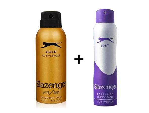 Slazenger Mor Kadın Sprey Deodorant 150 Ml+Slazenger Activesport Gold Erkek Sprey Deodorant 150 Ml--2'li Set ürün görseli 1