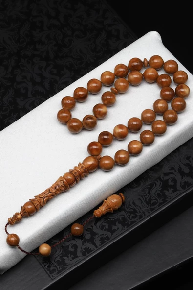 İmame Oymalı Kuka Ağacı Tesbih 10 mm Küre Kesim ürün görseli 1