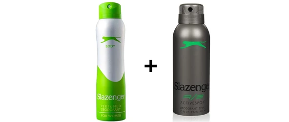 Slazenger Yeşil Kadın Sprey Deodorant 150 Ml+Slazenger Activesport Yeşil Erkek Sprey Deodorant 150 Ml--2'li Set ürün görseli 1