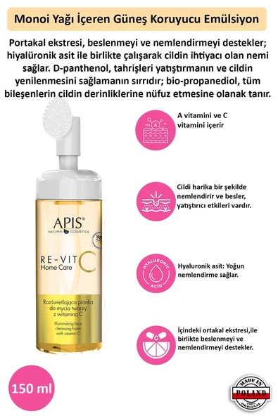 Yüz Temizleme Köpüğü RE-VIT C Vitamini İçeren Aydınlatıcı  - 150 Ml ürün görseli 1
