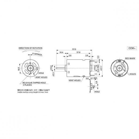 PTTAVM: RS385 DC Motor 12-24V 8000 RPM Paslanmaz Yüksek Hızlı