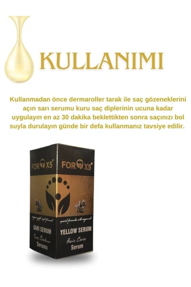 FORX5 Sarı Serum& Dermaroller Set - Resim 4